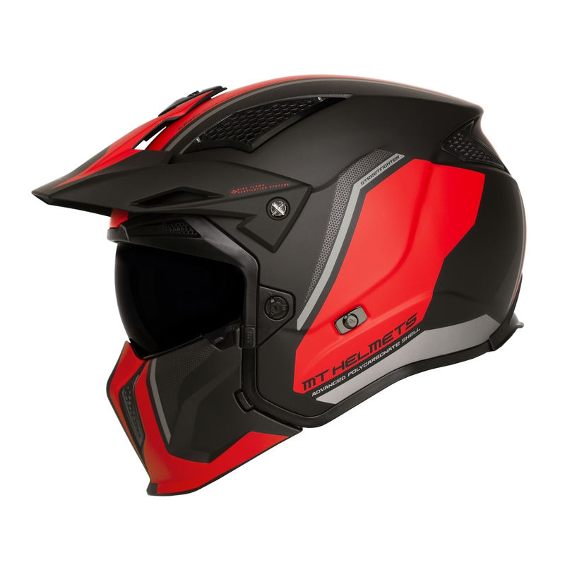 Odprta čelada z masko MT Streetfighter SV TWIN 0.5 C5 črno-rdeča razprodaja
