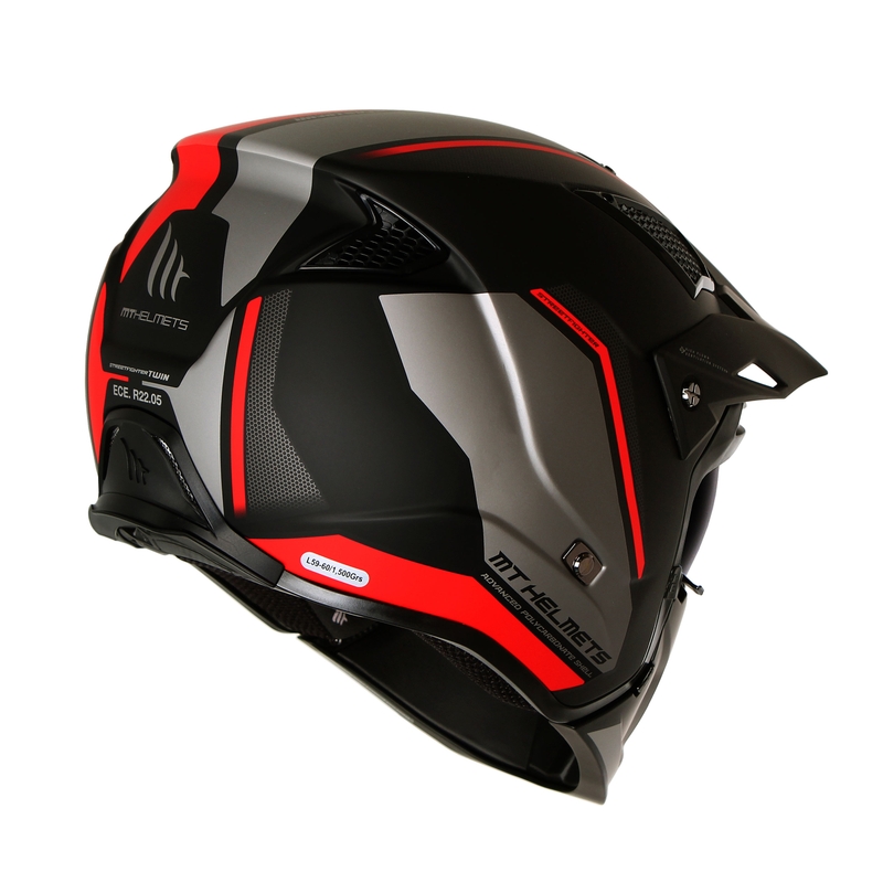 Odprta čelada z masko MT Streetfighter SV TWIN 0.5 C5 črno-rdeča razprodaja