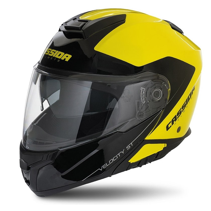 Cassida Velocity ST 2.1 črno-fluo rumena prevračalna čelada