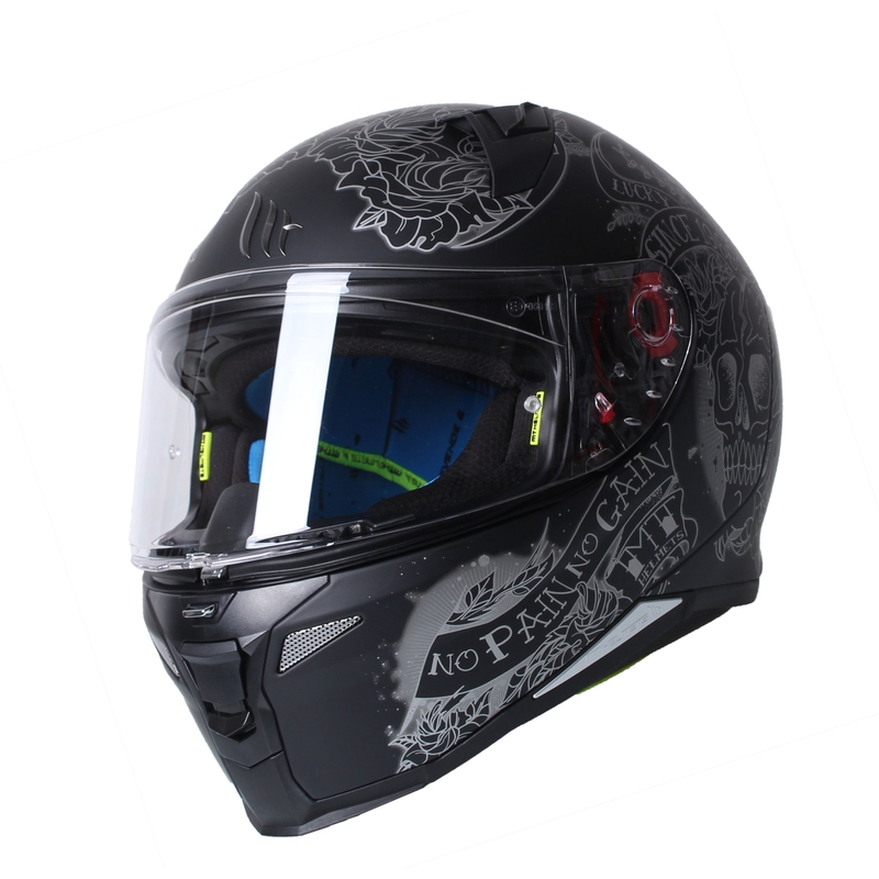 MT Revenge 2 Skull &amp; Roses integralna motoristična čelada črna razprodaja