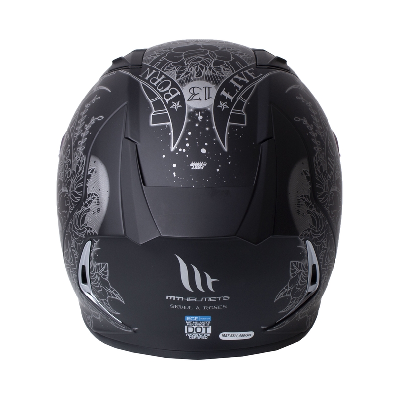 MT Revenge 2 Skull &amp; Roses integralna motoristična čelada črna razprodaja