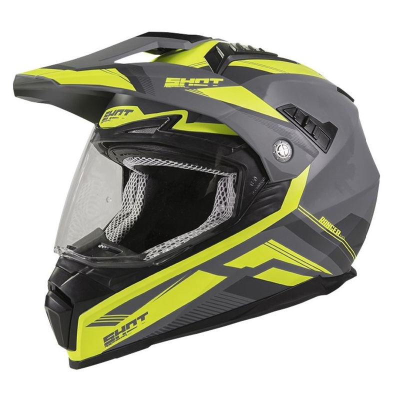 Enduro motoristična čelada Shot Ranger Evolution sivo-fluo rumena razprodaja