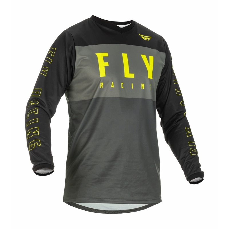 Motokros majica FLY Racing F-16 2022 sivo-črno-fluo rumena