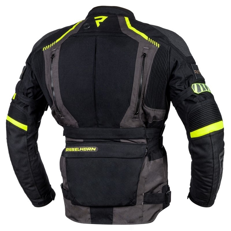 Rebelhorn Patrol črno-sivo-fluo rumena motoristična jakna