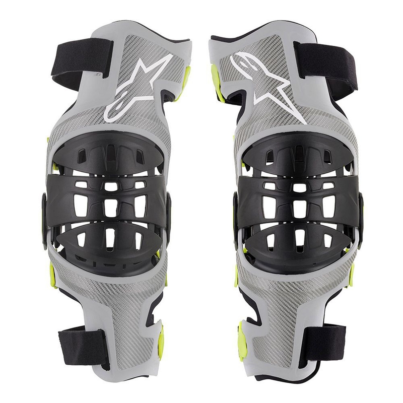 Alpinestars Bionic-7 srebrno-fluo rumeni kolenski oporniki