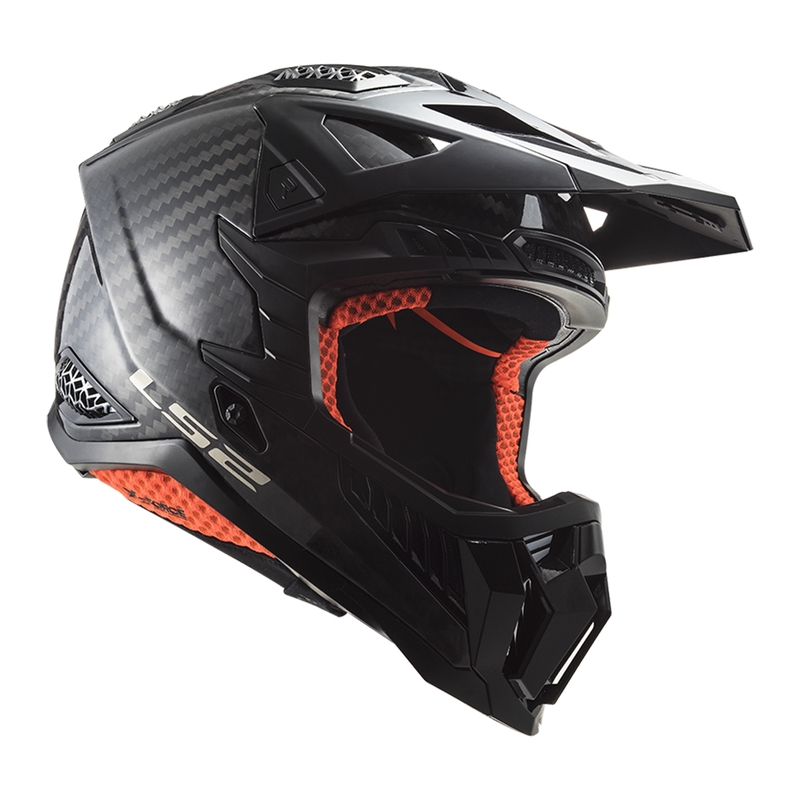 Motokros čelada LS2 MX703 X-Force Solid Carbon črna