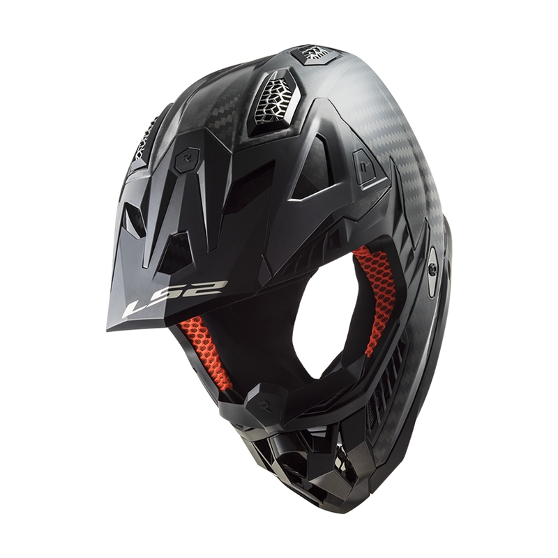 Motokros čelada LS2 MX703 X-Force Solid Carbon črna