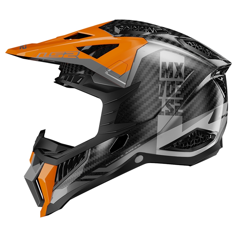 Motokros čelada LS2 MX703 X-Force Victory Titanium črno-oranžna