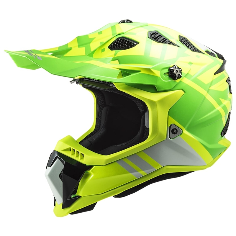 Motokros čelada LS2 MX700 Subverter EVO Gammax fluo rumeno-zelena