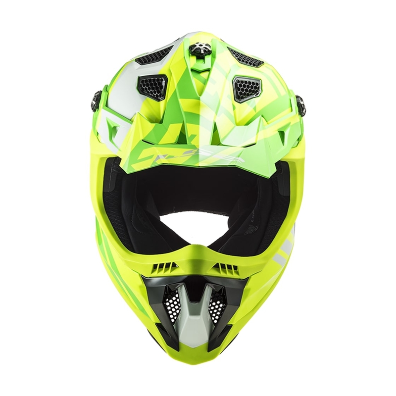 Motokros čelada LS2 MX700 Subverter EVO Gammax fluo rumeno-zelena