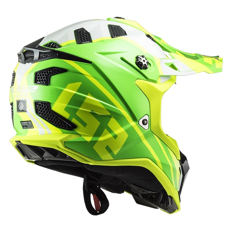 Motokros čelada LS2 MX700 Subverter EVO Gammax fluo rumeno-zelena
