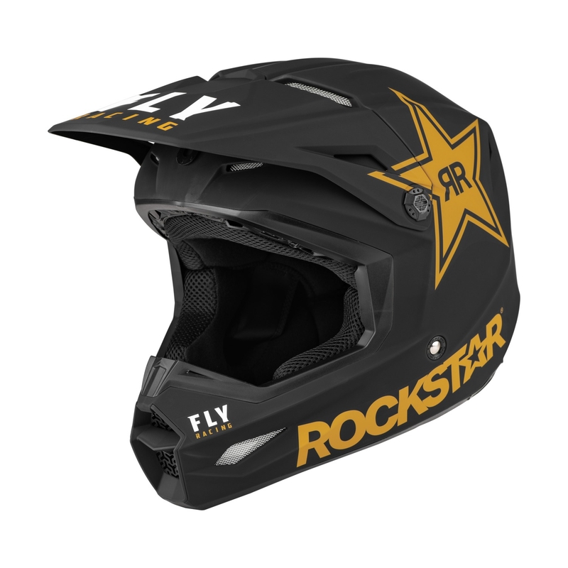 Motokros čelada FLY Racing Kinetic Rockstar črno-zlata
