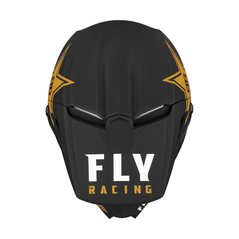 Motokros čelada FLY Racing Kinetic Rockstar črno-zlata