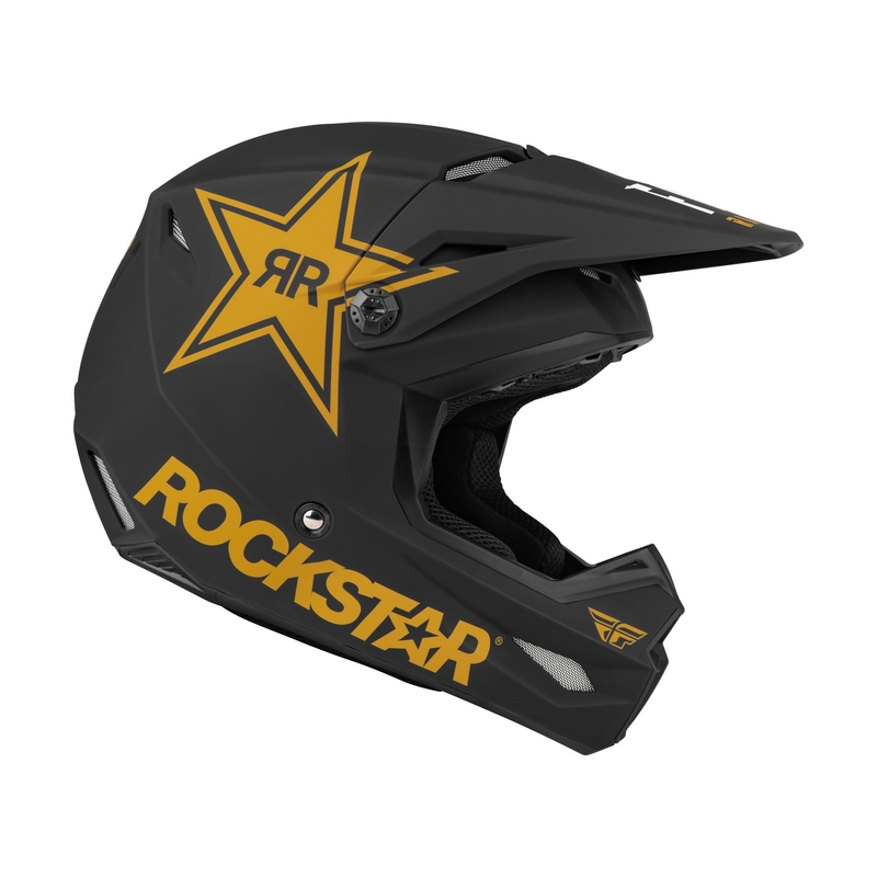 Motokros čelada FLY Racing Kinetic Rockstar črno-zlata