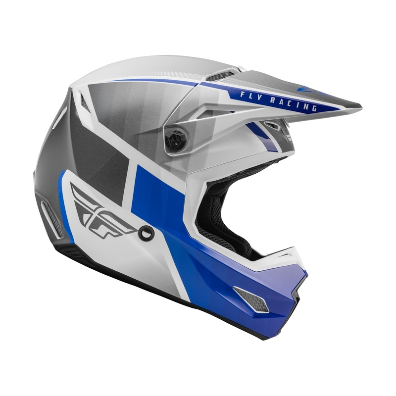 Motokros čelada FLY Racing Kinetic Drift modro-sivo-bela