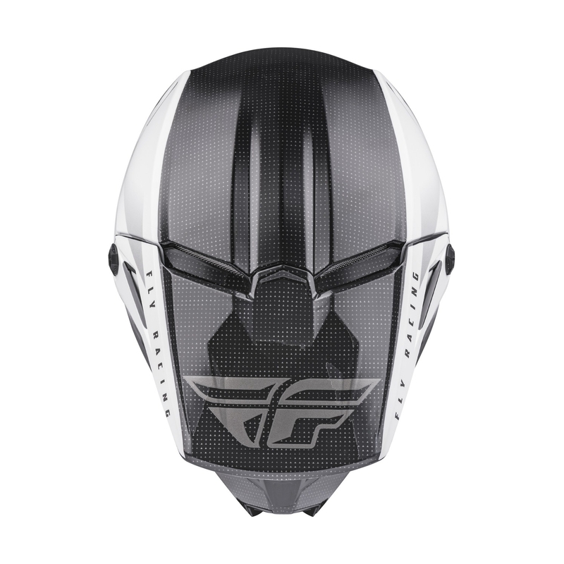 Motokros čelada FLY Racing Kinetic Straight Black and White razprodaja