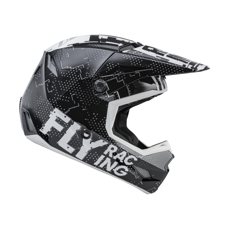 Otroška motokros čelada FLY Racing Kinetic Scan črno-bela