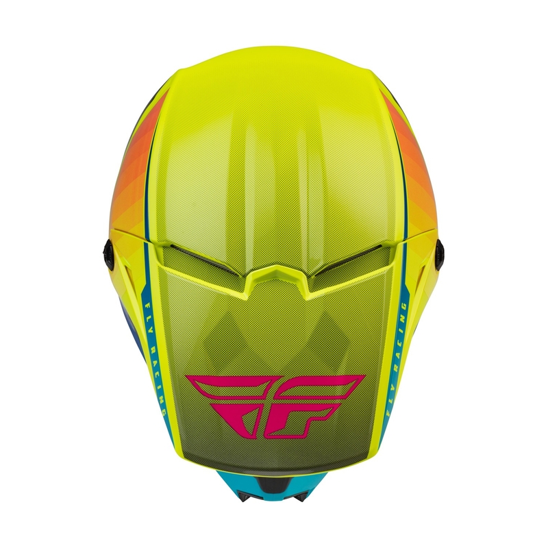 Otroška čelada za motokros FLY Racing Kinetic Drift blue-fluo yellow-grey