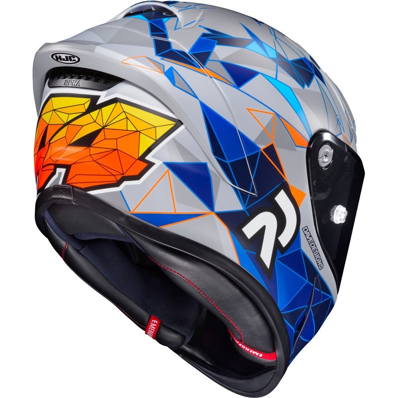 Integralna motoristična čelada HJC RPHA 1 Pol Espargaro Replica MC2SF oranžna-modra-siva