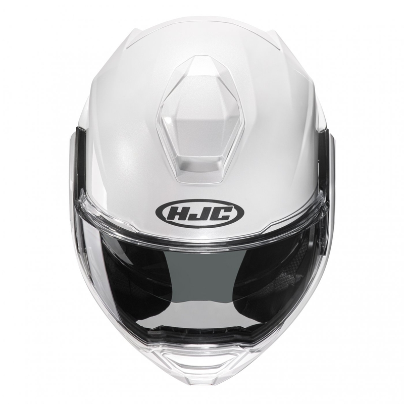 HJC I100 Solid pearl white flip-up motoristična čelada