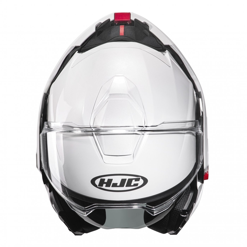 HJC I100 Solid pearl white flip-up motoristična čelada