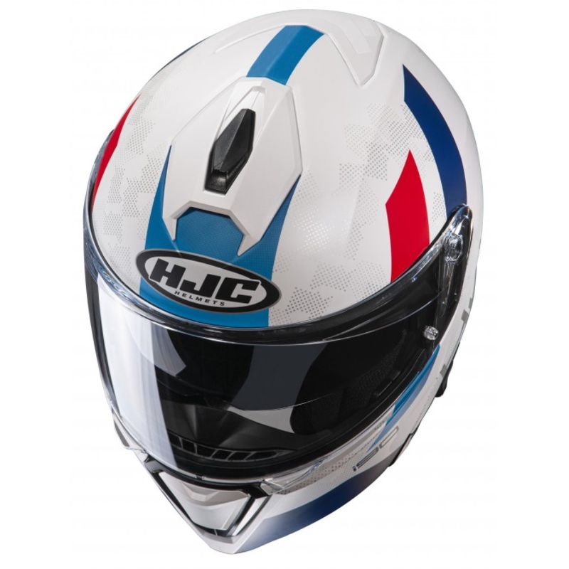 HJC I90 Syrex MC21SF rdeče-modro-bela motoristična čelada s preklopom