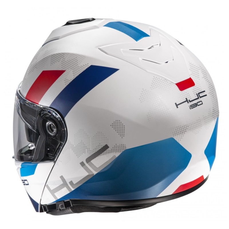 HJC I90 Syrex MC21SF rdeče-modro-bela motoristična čelada s preklopom