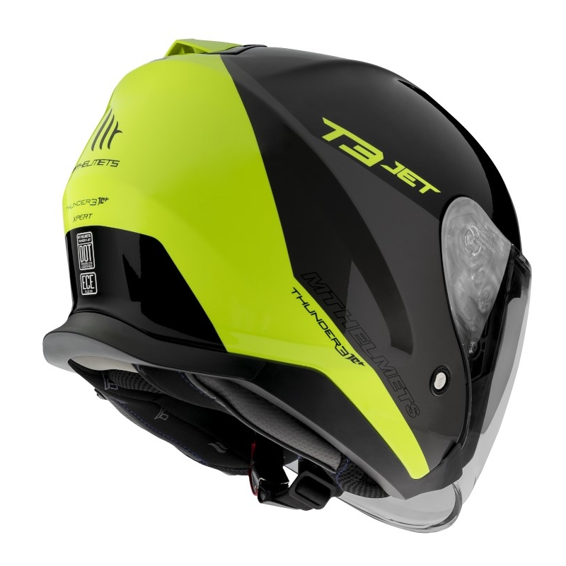 Odprta motoristična čelada MT OF504SV Thunder 3 SV Jet Xpert C3 črno-rumena