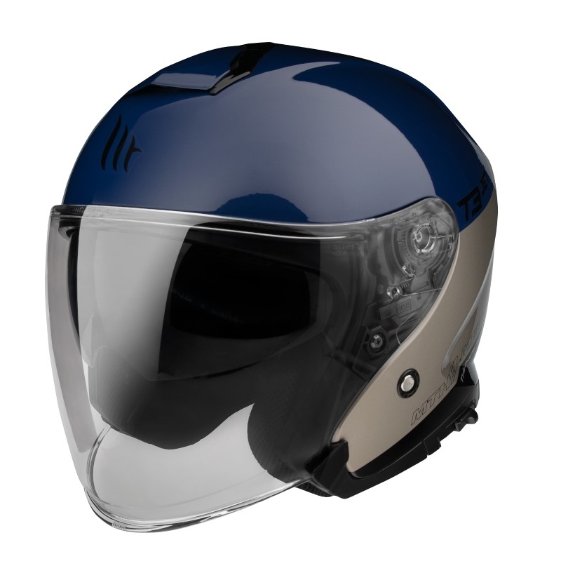 Odprta motoristična čelada MT OF504SV Thunder 3 SV Jet Xpert A17 silver-blue