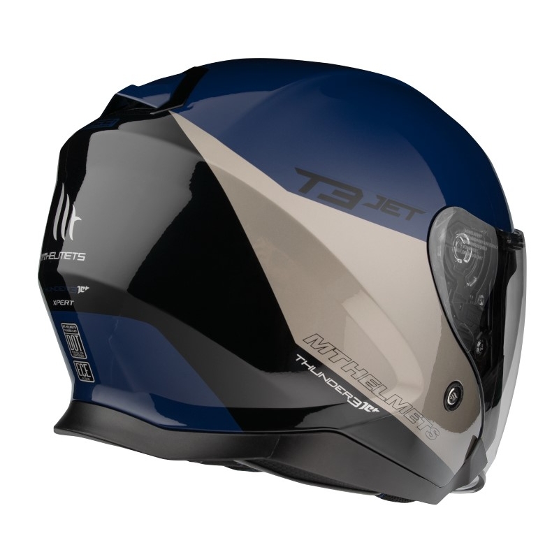 Odprta motoristična čelada MT OF504SV Thunder 3 SV Jet Xpert A17 silver-blue