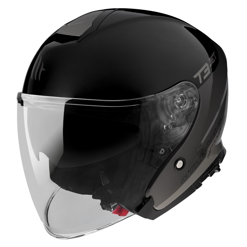 MT OF504SV Thunder 3 SV Jet Xpert C2 črno-siva odprta motoristična čelada