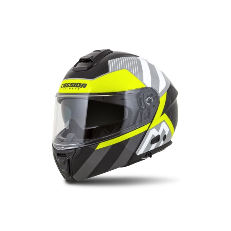 Cassida Modulo 2.0 Profile motoristična čelada bela-siva-črna-fluo rumena