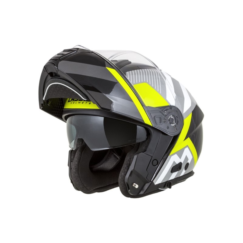 Cassida Modulo 2.0 Profile motoristična čelada bela-siva-črna-fluo rumena