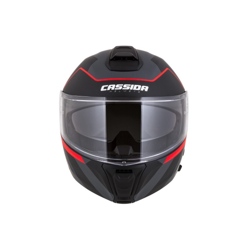 Cassida Modulo 2.0 Profile rdeče-sivo-črna motoristična čelada s preklopom