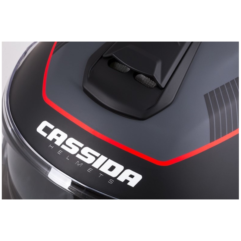 Cassida Modulo 2.0 Profile rdeče-sivo-črna motoristična čelada s preklopom