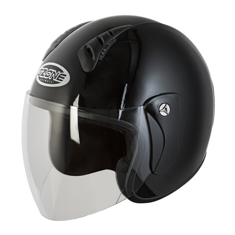 Odprta motoristična čelada Ozone HY-818 black glossy - II. kakovost