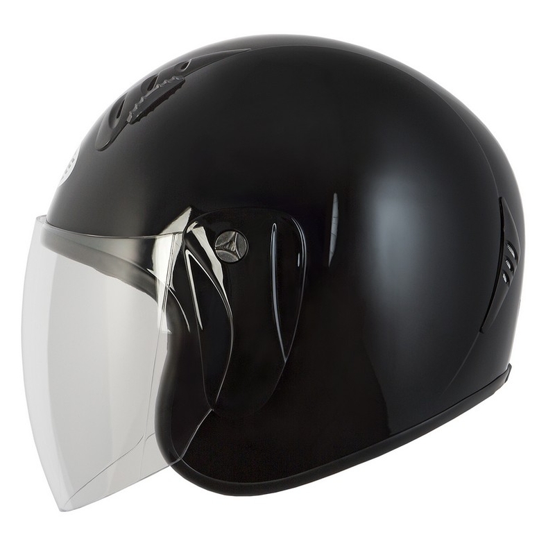Odprta motoristična čelada Ozone HY-818 black glossy - II. kakovost