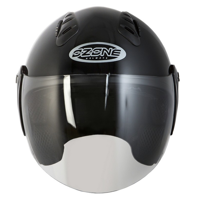 Odprta motoristična čelada Ozone HY-818 black glossy - II. kakovost