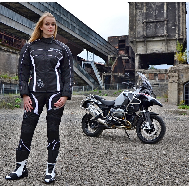 Ženska motoristična obleka RSA SW-01 bela - 2 kosa razprodaja