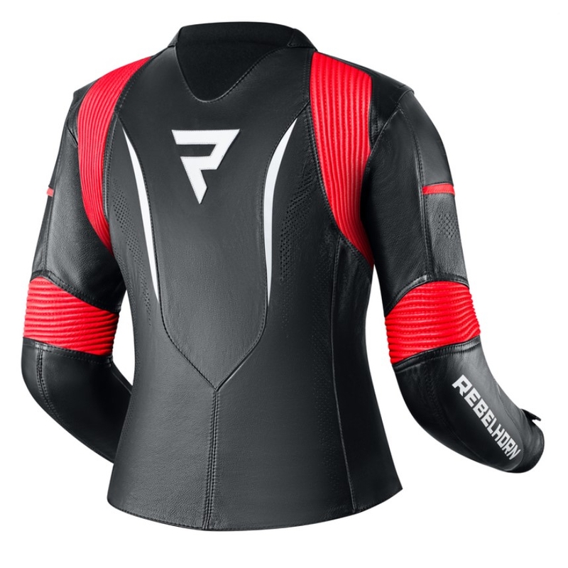 Rebelhorn Rebel Black-White-Fluo Red motoristična jakna za ženske