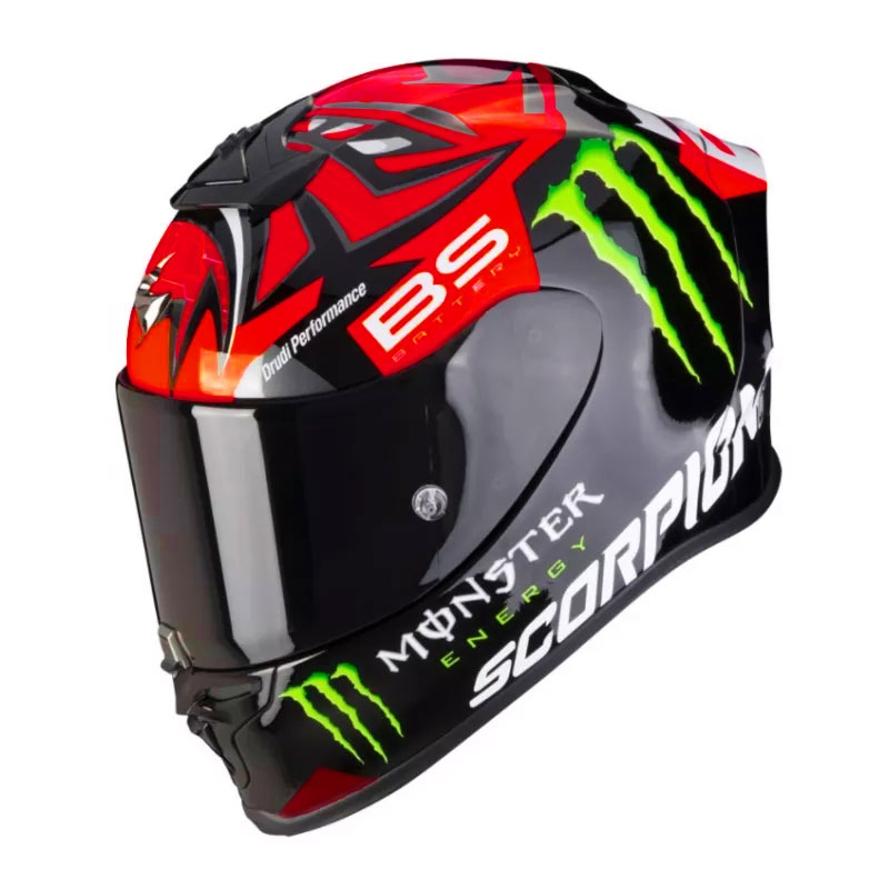 Integralna motoristična čelada Scorpion EXO-R1 Air Fabio Quartararo Monster Replica black-fluo red glossy