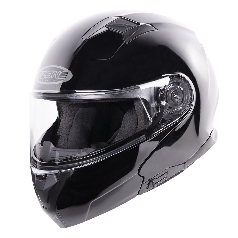 Ozone Flip Up motoristična čelada Storm Black Gloss
