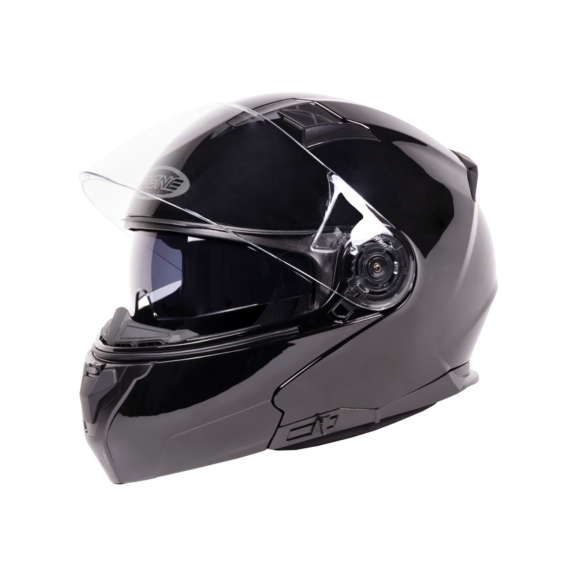 Ozone Flip Up motoristična čelada Storm Black Gloss