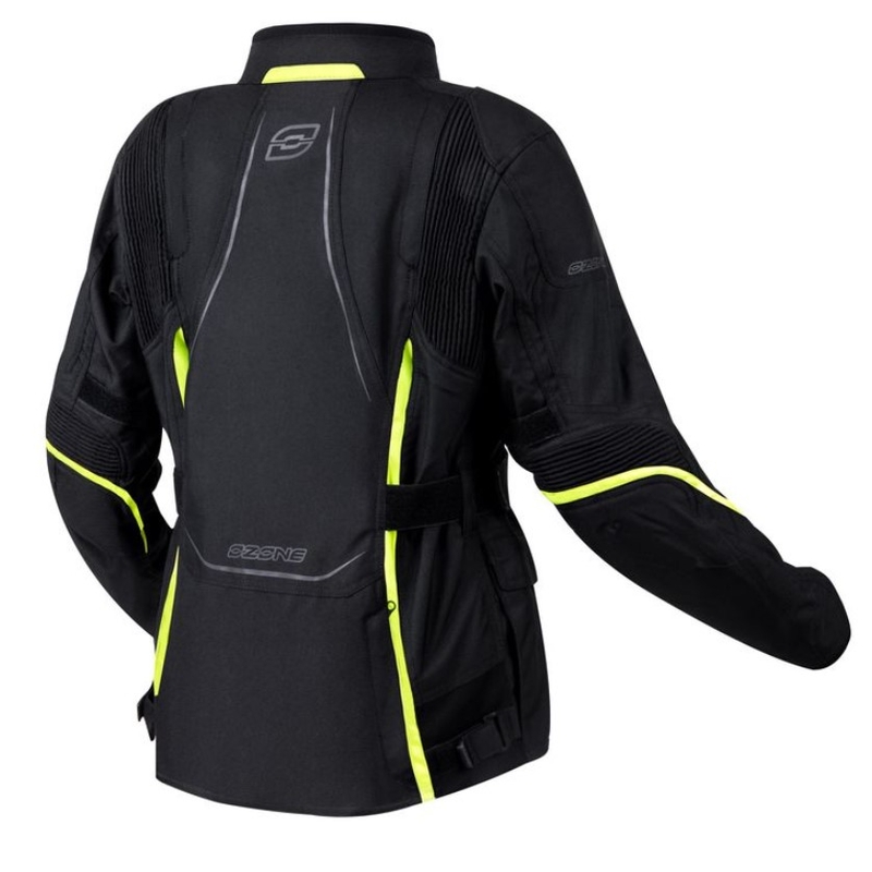 Ženska motoristična jakna Ozone Sahara Black-Fluo Yellow razprodaja