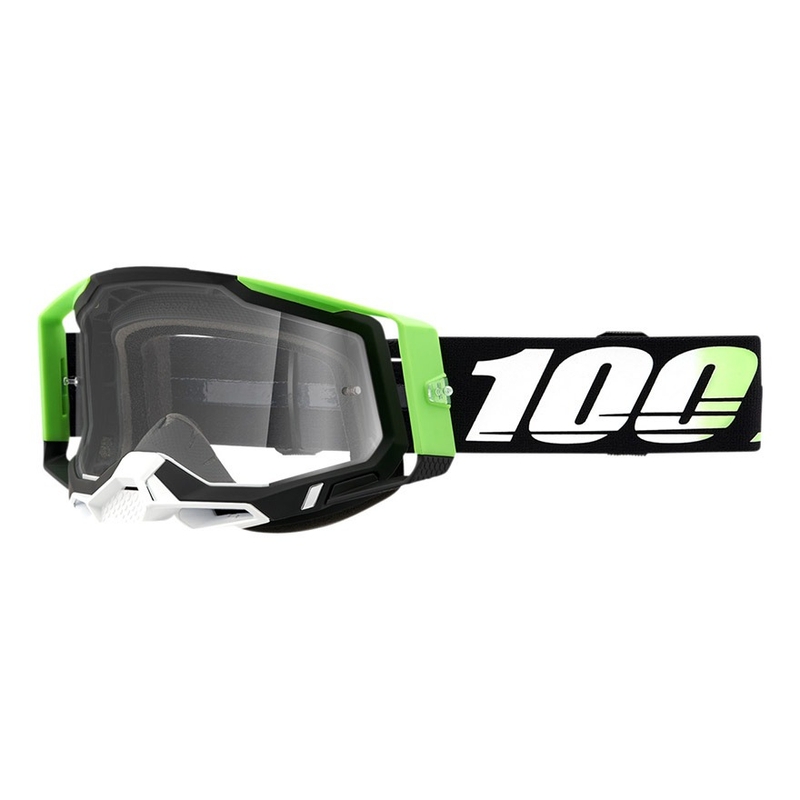 Motokros očala 100% RACECRAFT 2 Calcutta črno-zelena (prozoren pleksi)