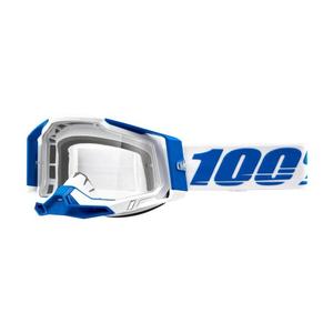 Motokros očala 100% RACECRAFT 2 Isola modra in bela (prozoren pleksi)
