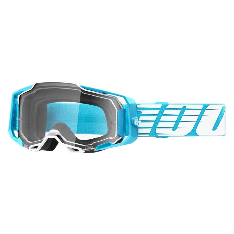Motokros očala 100% ARMEGA Oversized Sky turquoise (prozoren pleksi)