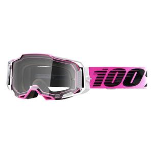 Motokros očala 100% ARMEGA Harmony črno-bela-rožnata (prozoren pleksi)