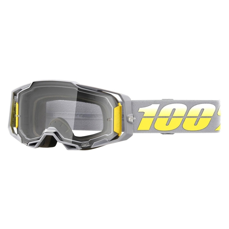 Motokros očala 100% ARMEGA Complex rumeno-siva (prozoren pleksi)