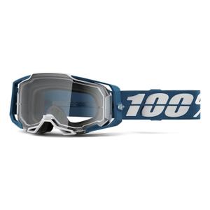 Motokros očala 100% ARMEGA Albar modra in bela (prozoren pleksi)